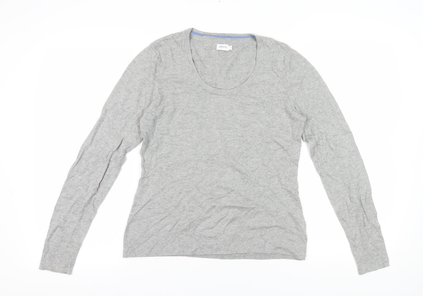 Musto Women's Grey Pullover Jumper, Size 14, Cotton