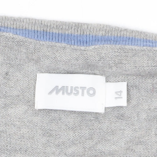 Musto Women's Grey Pullover Jumper, Size 14, Cotton