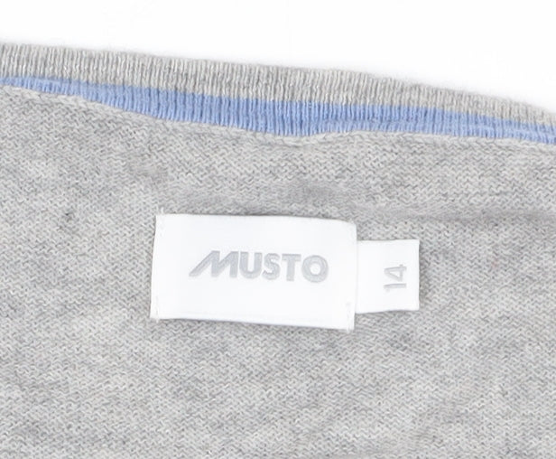 Musto Women's Grey Pullover Jumper, Size 14, Cotton