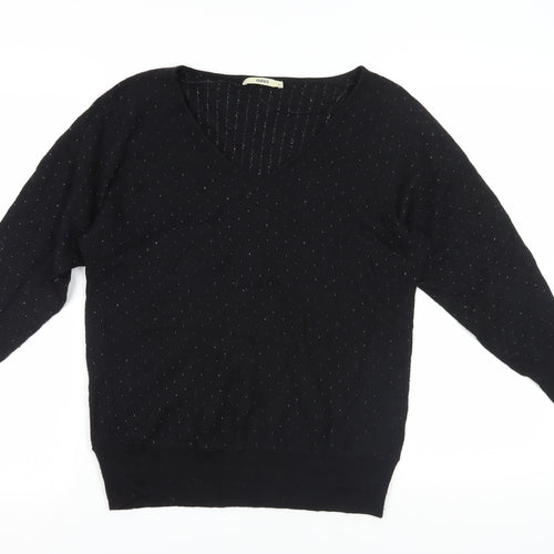 Oasis Women's Black V-Neck Pullover Jumper - M