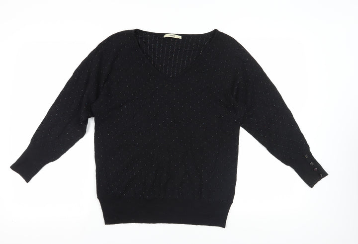 Oasis Women's Black V-Neck Pullover Jumper - M