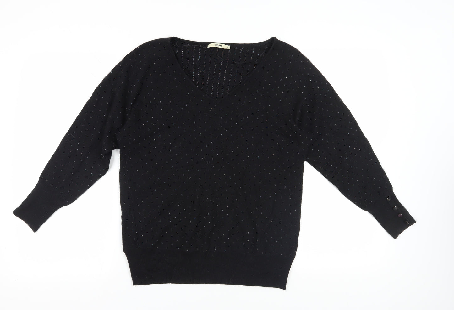 Oasis Women's Black V-Neck Pullover Jumper - M