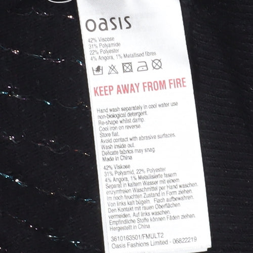 Oasis Women's Black V-Neck Pullover Jumper - M