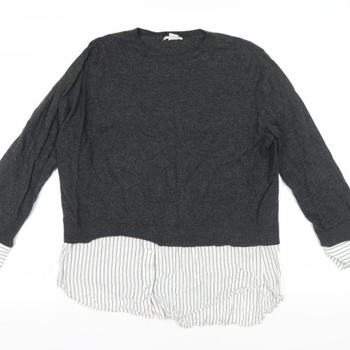 H&M Women's Grey Pullover Jumper, Size M