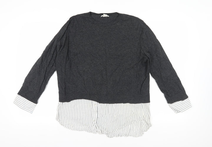 H&M Women's Grey Pullover Jumper, Size M