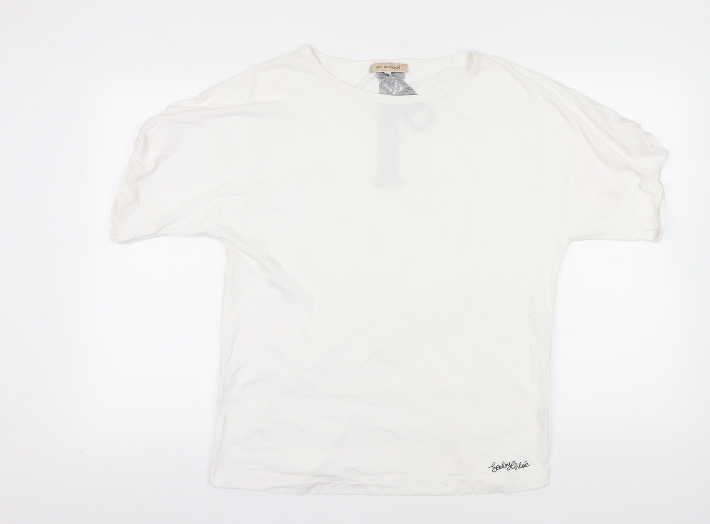 See by Chloé Women's White Basic T-Shirt Size 10