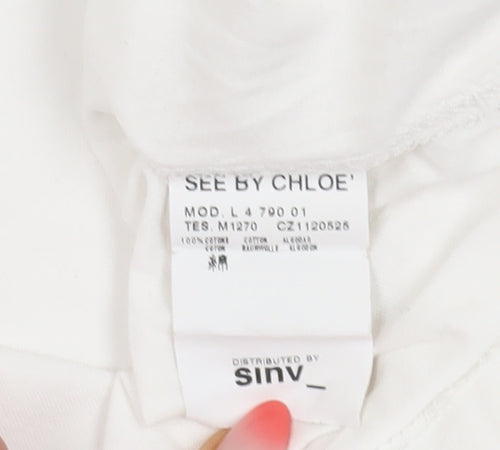 See by Chloé Women's White Basic T-Shirt Size 10