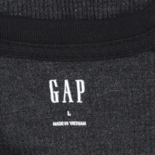 Gap Men's Black Long Sleeve Cotton T-Shirt L