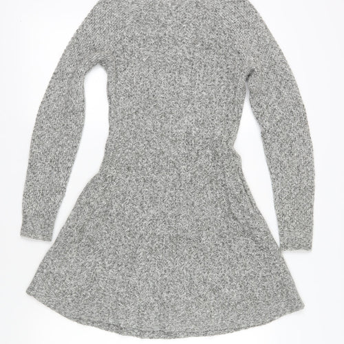 Hollister Women Grey A-Line Knit Dress XS