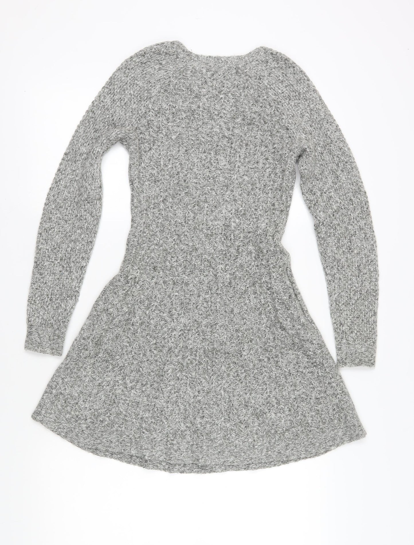 Hollister Women Grey A-Line Knit Dress XS