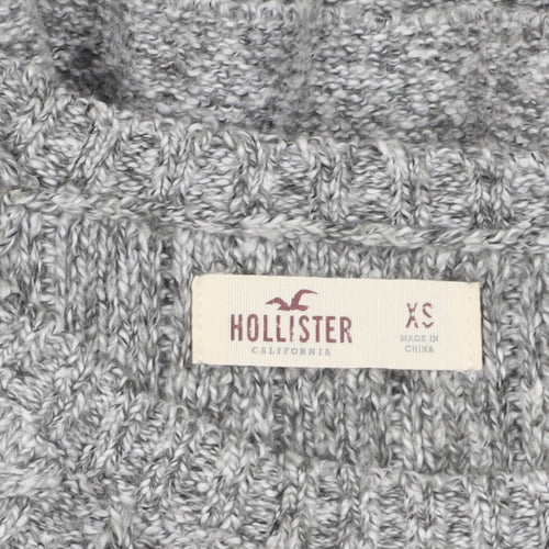 Hollister Women Grey A-Line Knit Dress XS