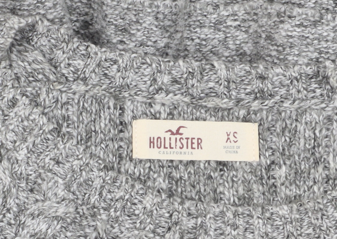 Hollister Women Grey A-Line Knit Dress XS