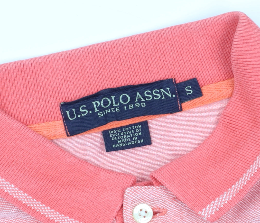 U.S. Polo Assn. Men's Pink S Polo Shirt, Logo, Short Sleeve