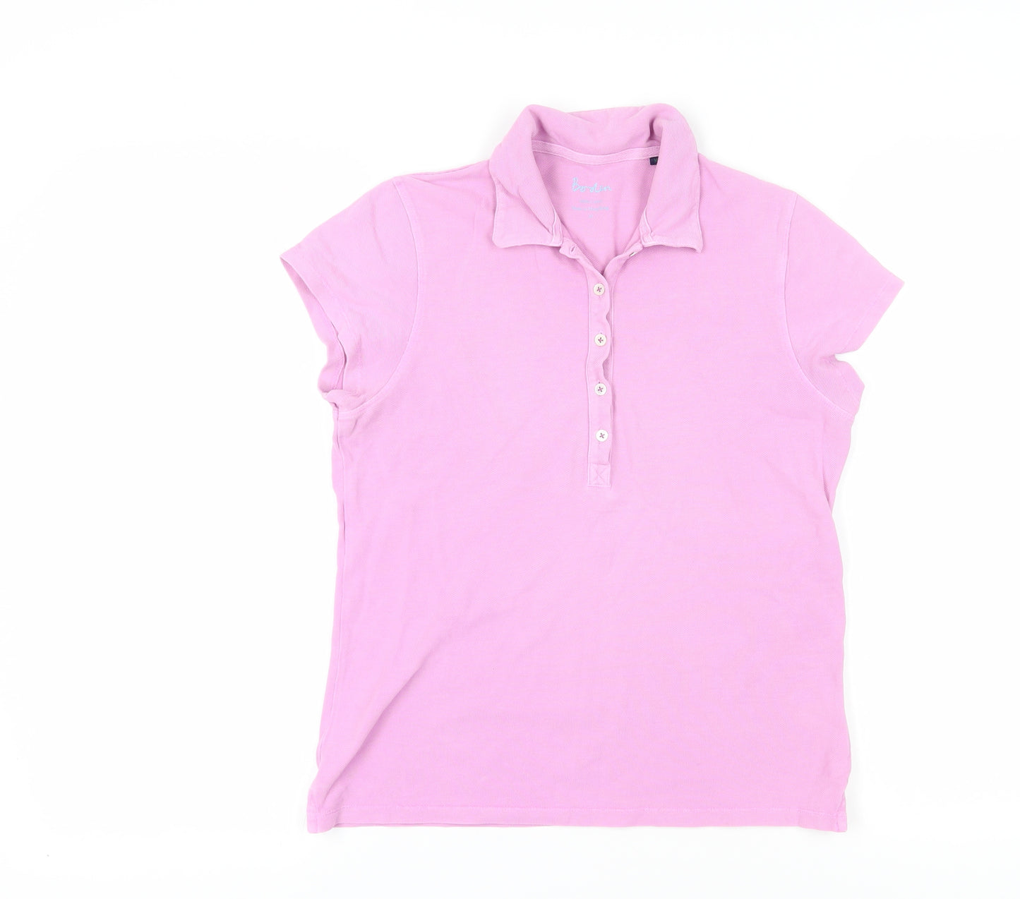 Boden Women's Pink Polo Shirt Size 14 Cotton Casual