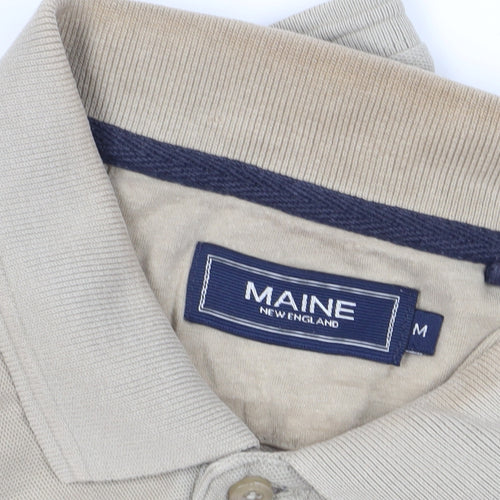 Maine New England Men's Beige Polo Shirt M