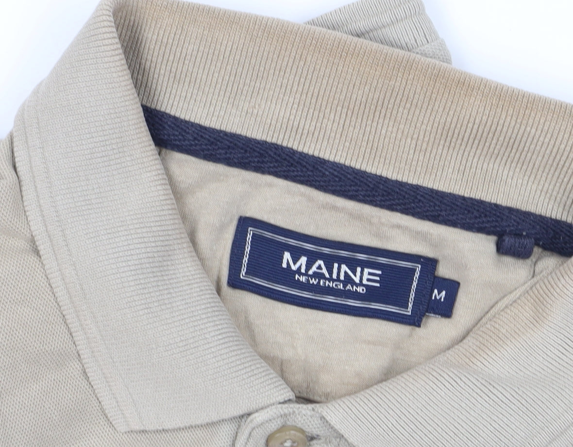 Maine New England Men's Beige Polo Shirt M