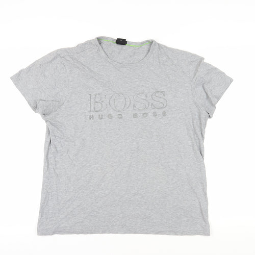 Hugo Boss Men's Grey XL Regular Fit Logo T-Shirt