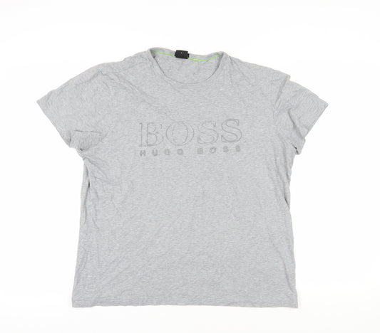 Hugo Boss Men's Grey XL Regular Fit Logo T-Shirt