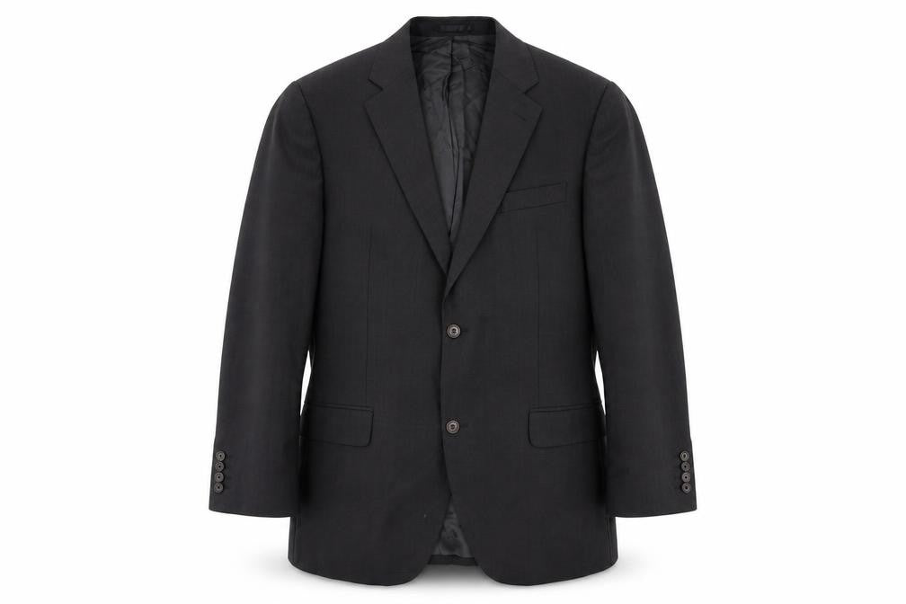 Front view of F.lli Cerruti Men's Black Wool Blazer 44 Long, Business