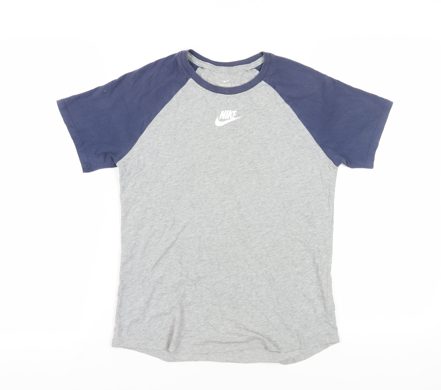 Nike Boys Grey & Blue Colourblock T-Shirt, Age 12-13 Years, Casual