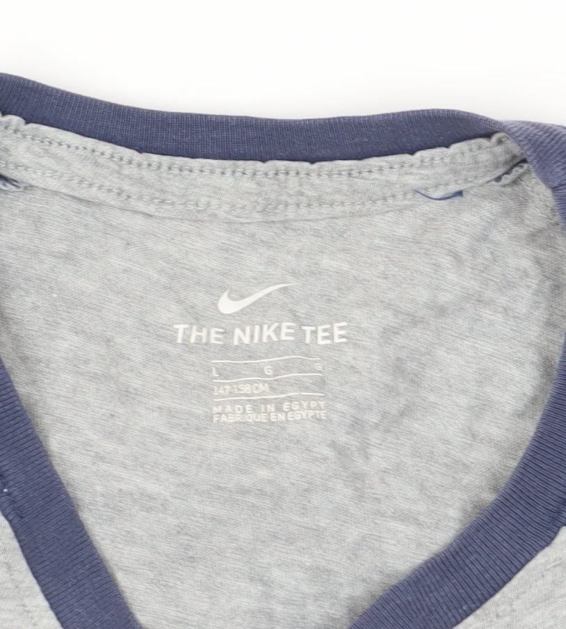 Nike Boys Grey & Blue Colourblock T-Shirt, Age 12-13 Years, Casual