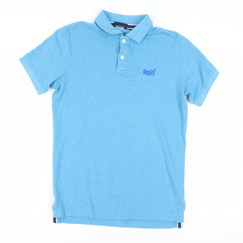 Superdry Men's Blue Polo Shirt Medium Regular Fit