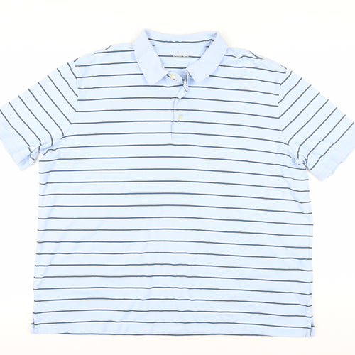 Lands' End Men's XL Blue Striped Polo Shirt