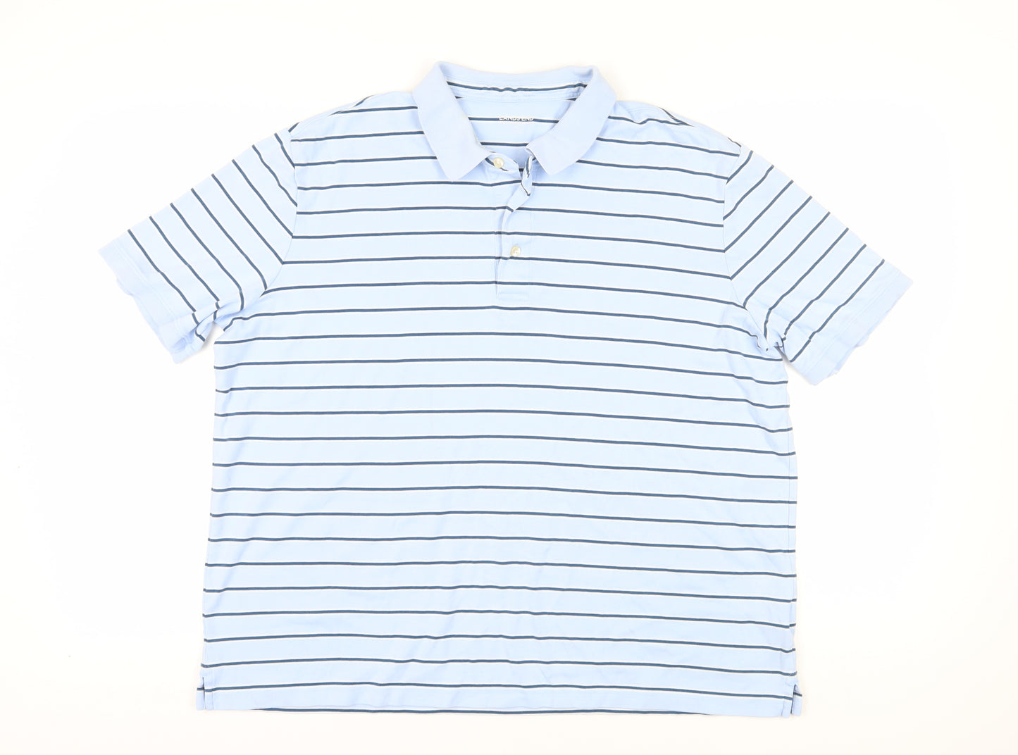 Lands' End Men's XL Blue Striped Polo Shirt