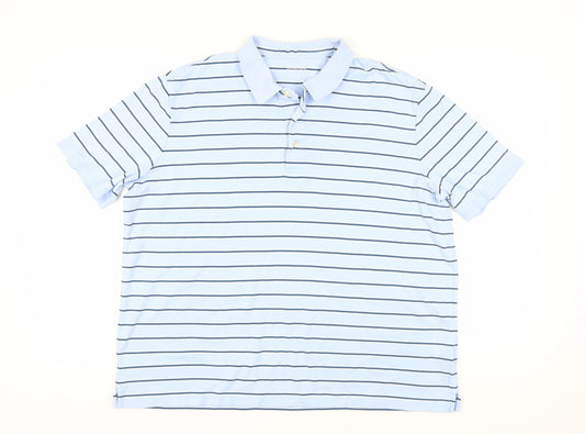 Lands' End Men's XL Blue Striped Polo Shirt