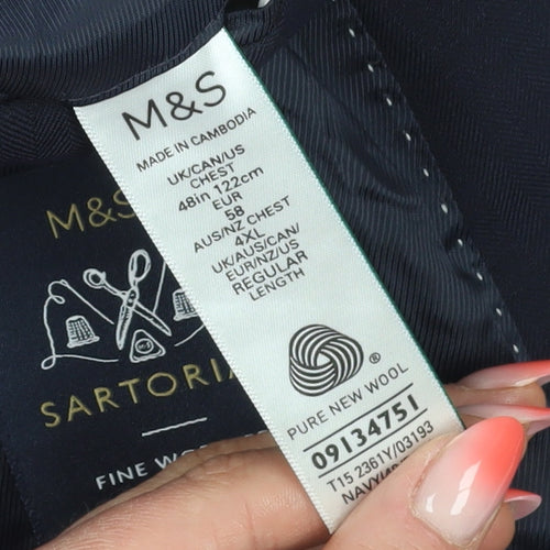 Marks and Spencer Mens Navy Blazer 48in Chest Classic