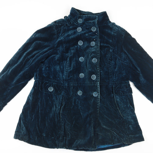 Monsoon Women's Blue Velvet Pea Coat Size 20