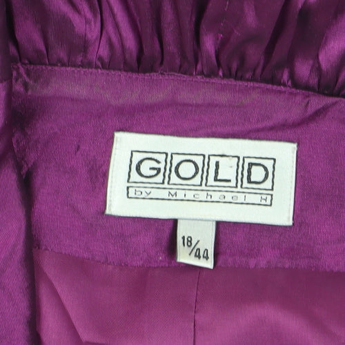 Gold by Michael H Women's Purple Silk Wrap Blouse, Size 18