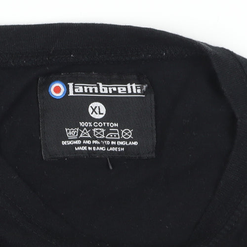 Lambretta Men's Black XL Band T-Shirt Crew Neck