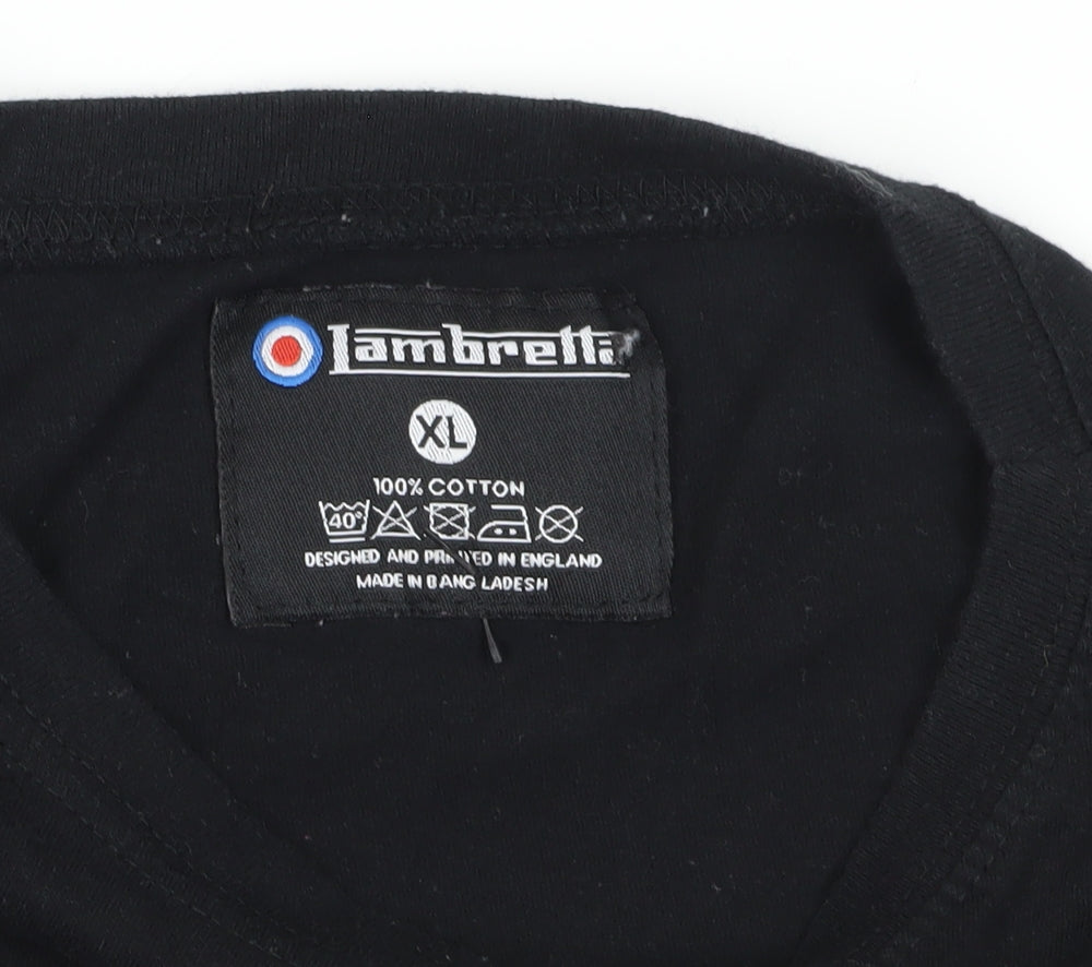 Lambretta Men's Black XL Band T-Shirt Crew Neck