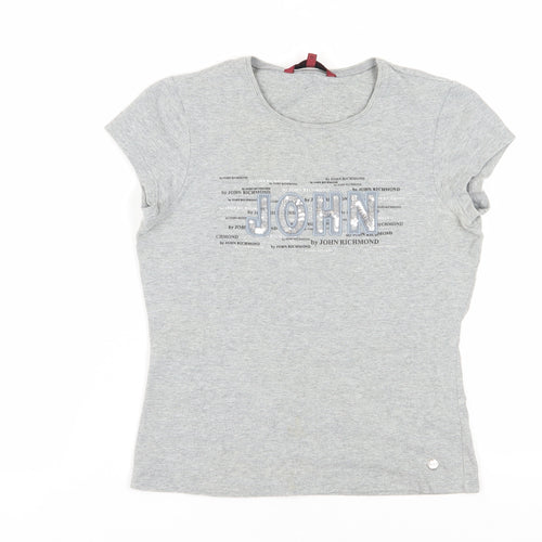 John Richmond Grey T-Shirt Women’s Size 12 Casual