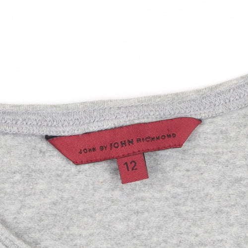 John Richmond Grey T-Shirt Women’s Size 12 Casual