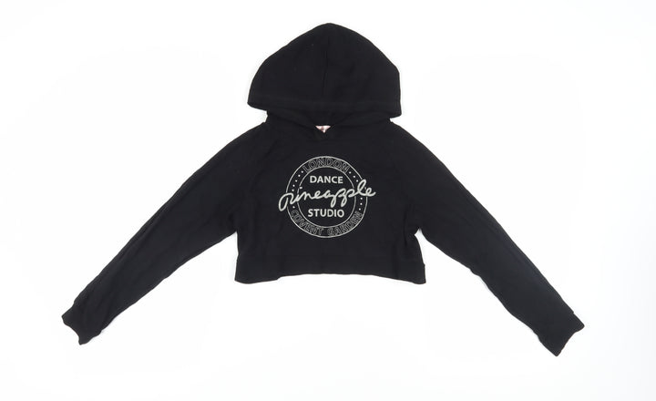 Pineapple Girls Black Pullover Hoodie 9-10 Years
