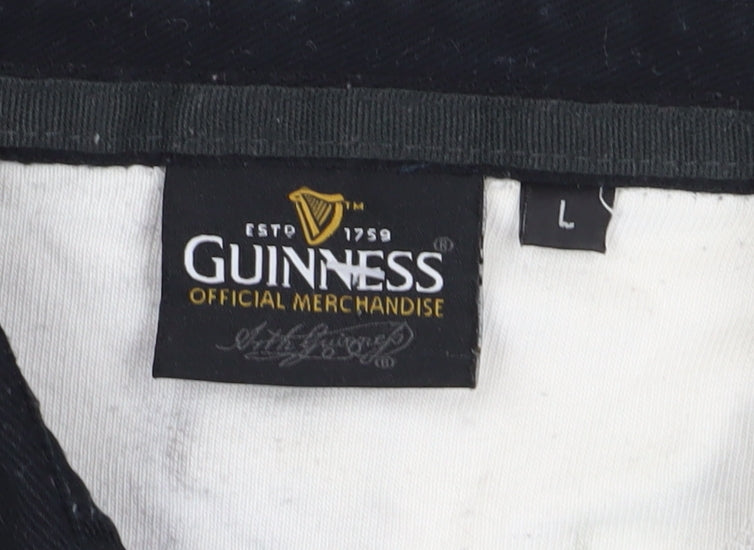 Guinness Men's Black Polo Shirt L Short Sleeve