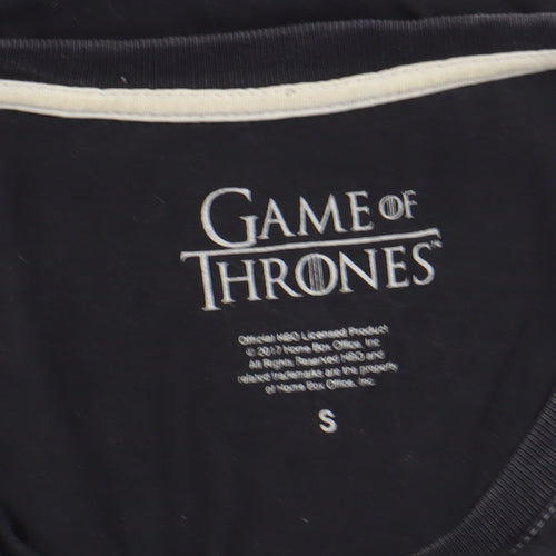 Game of Thrones Men's Black T-Shirt S Stark Design