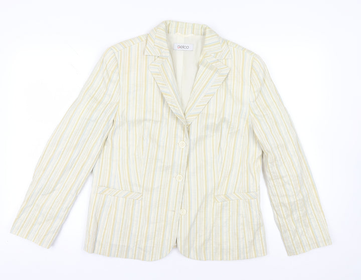 Gelco Women's Multicoloured Stripe Blazer Size 16