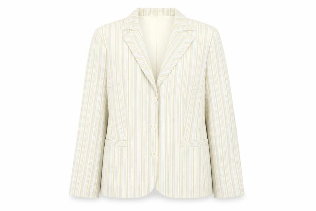 Front view of Gelco Women's Multicoloured Stripe Blazer, size 16