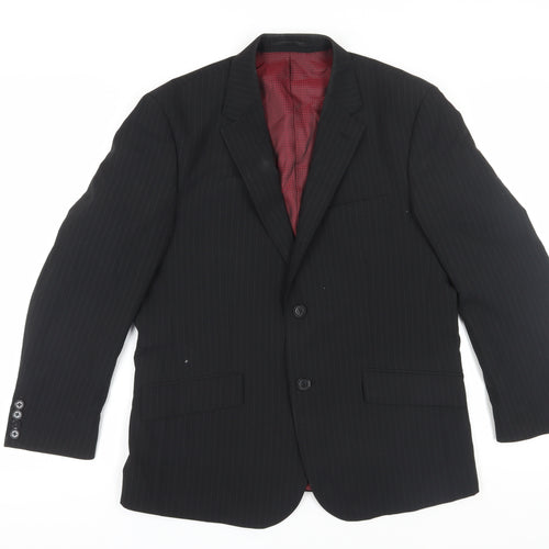 Skopes Mens Black Wool Blazer 40S Striped