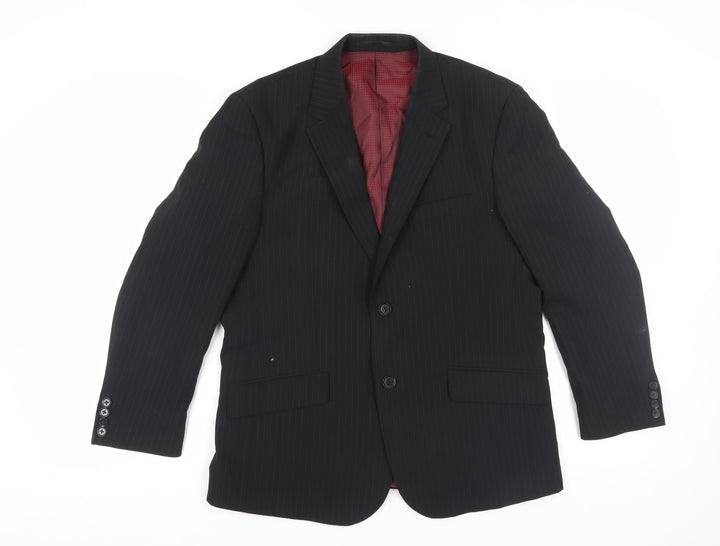 Skopes Mens Black Wool Blazer 40S Striped