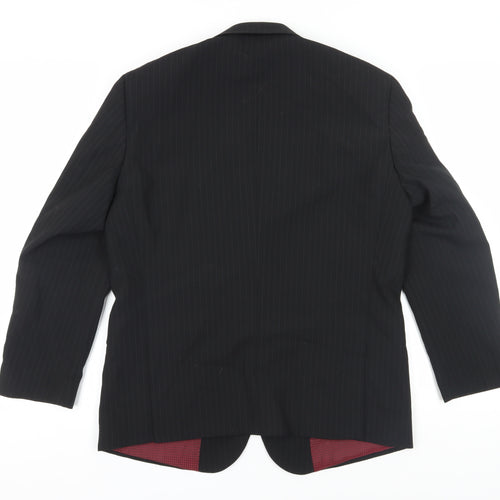Skopes Mens Black Wool Blazer 40S Striped