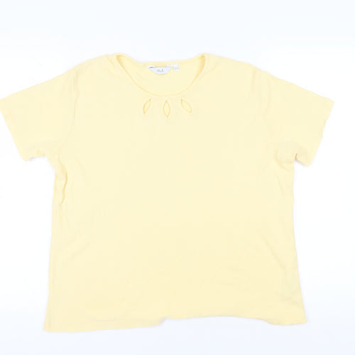Isle Women's Yellow Cotton T-Shirt Size 18 Casual