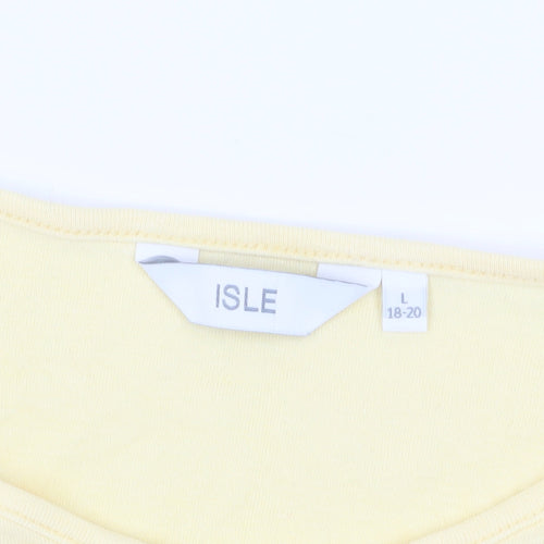 Isle Women's Yellow Cotton T-Shirt Size 18 Casual