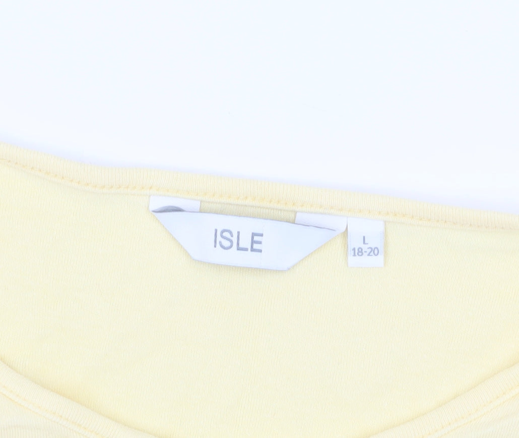 Isle Women's Yellow Cotton T-Shirt Size 18 Casual