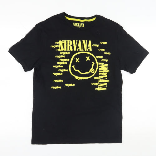 Nirvana Black Music Band T-Shirt S Casual Style