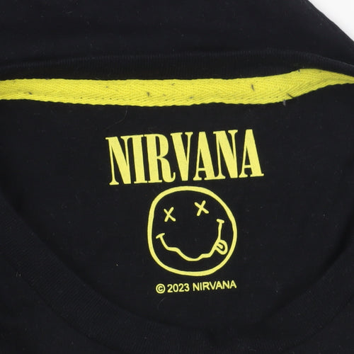 Nirvana Black Music Band T-Shirt S Casual Style