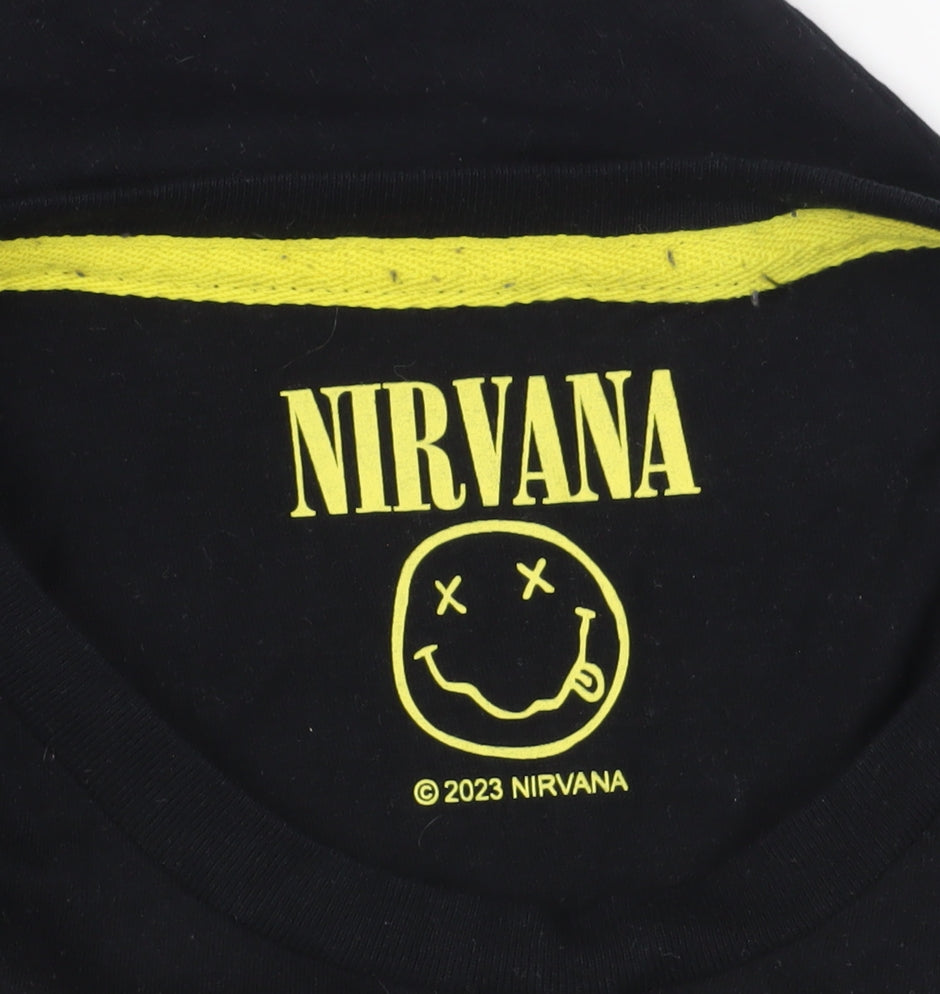 Nirvana Black Music Band T-Shirt S Casual Style